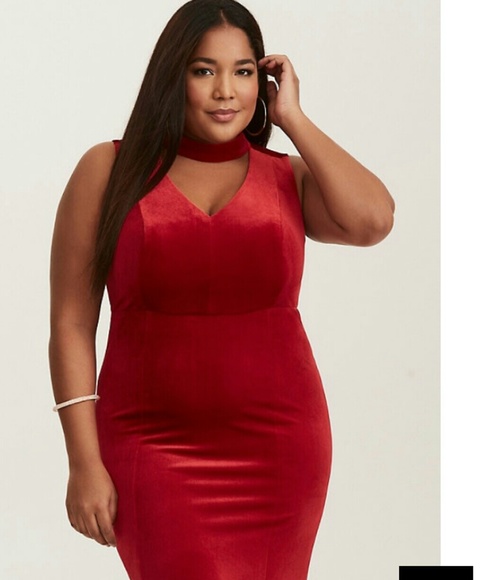 Torrid red velvet cutout gown - Picture 3 of 3